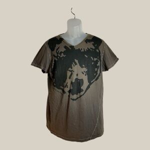 Loomstate for Target 2009 Men’s Graphic V Neck T Shirt 100% Organic Cotton Small